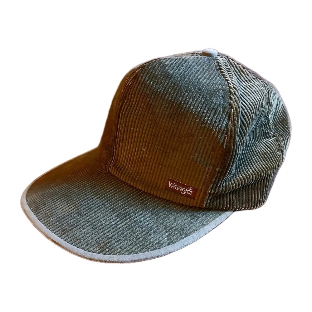 VTG Rare Wrangler Corduroy 5-Panel Adjustable Baseball Cap brown Sz 7 3/8 #1591